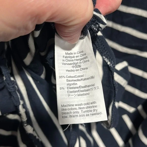 J Crew Unionsuit Onesie Pajamas Navy Stripe Red Jersey Cotton Loungewear EUC - Picture 10 of 10